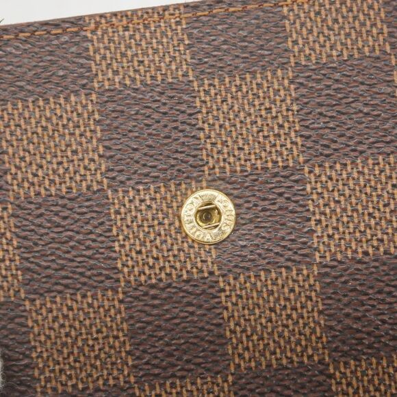 Louis Vuitton Trifold Wallet Damier Portefeuille Elise N61654 Ebene Ladies - Picture 10 of 10